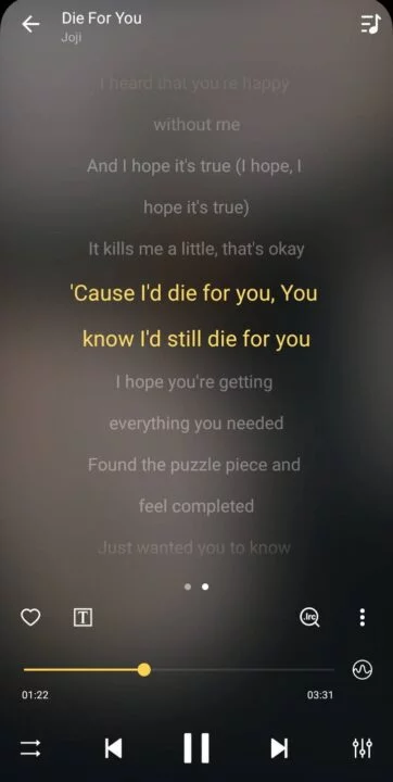 Music Player for Android-Audio by Mobile_V5 - adding lyrics