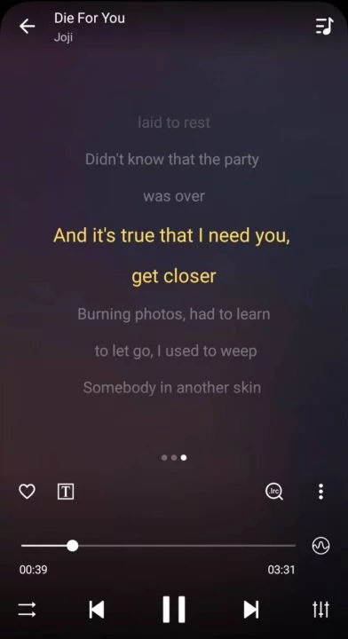 Music Player - Mp3 Player by 1 Bit - add lyrics